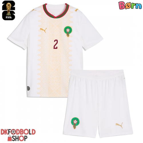 Marokko Achraf Hakimi #2 Udebanesæt Børn VM 2026 Kort ærmer (+ korte bukser)